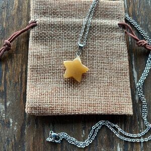 Yellow Jade Star Necklace Yellow Jade Necklace Jade Necklace